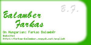 balamber farkas business card